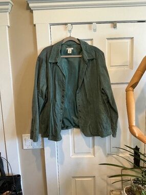 Teal colored leather jacket!  Plus size 2X